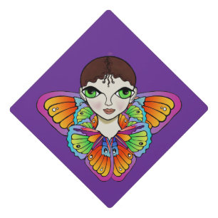 Toque De Diplômé Fille aux ailes papillon