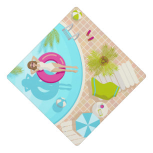 Toque De Diplômé Fille de piscine en bikini plage d'été