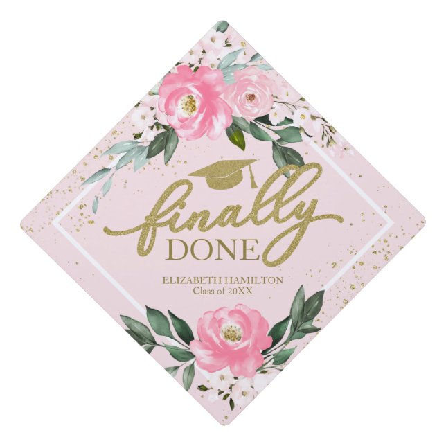 Toque De Diplômé Finalement Fait Bouquet botanique rose chaud (Devant)