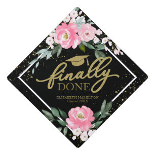 Toque De Diplômé Finalement Fait Chaud Rose Floral Bouquet Gra