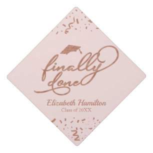 Toque De Diplômé Fini Rose Gold Calligraphie rose