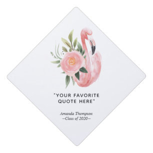 Toque De Diplômé Flamingo Rose Tropical Exotique Remise de diplômes