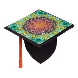 Toque De Diplômé Fleur de vie - or - fractale 2