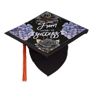 Toque De Diplômé Fleur noire lunatique De l'effort à la réussite Di