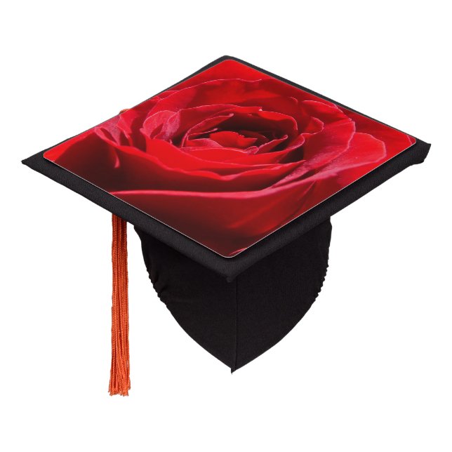 Toque De Diplômé Fleur rose rouge vif Belle florale (Incliné)
