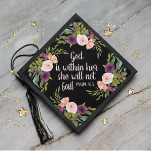 Toque De Diplômé Fleur rose violet noir chrétien