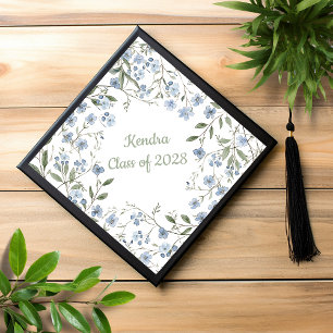 Toque De Diplômé Fleur sauvage bleu