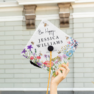 Toque De Diplômé Fleur sauvage Summer Garden & Bees Graduation Cap 