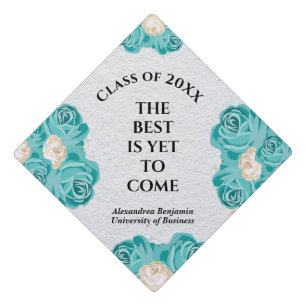 Toque De Diplômé Fleurs bleues Floral Inspiré Graduate sur mesure