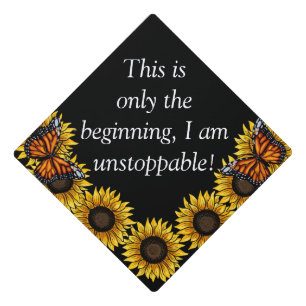 Toque De Diplômé Fleurs de soleil personnalisées avec papillons Ca
