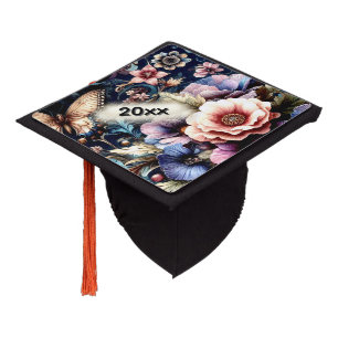 Toque De Diplômé Fleurs et papillons de printemps antiques