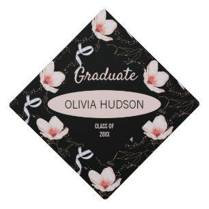 Toque De Diplômé Fleurs Et Rubans