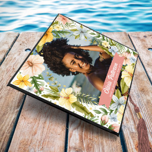Toque De Diplômé Fleurs tropicales aquarelle et photo de verdure