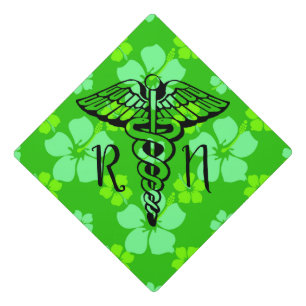 Toque De Diplômé Fleurs tropicales Infirmière Graduation Tassel Top