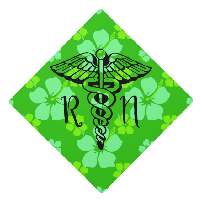 Toque De Diplômé Fleurs tropicales Infirmière Graduation Tassel Top (Devant)