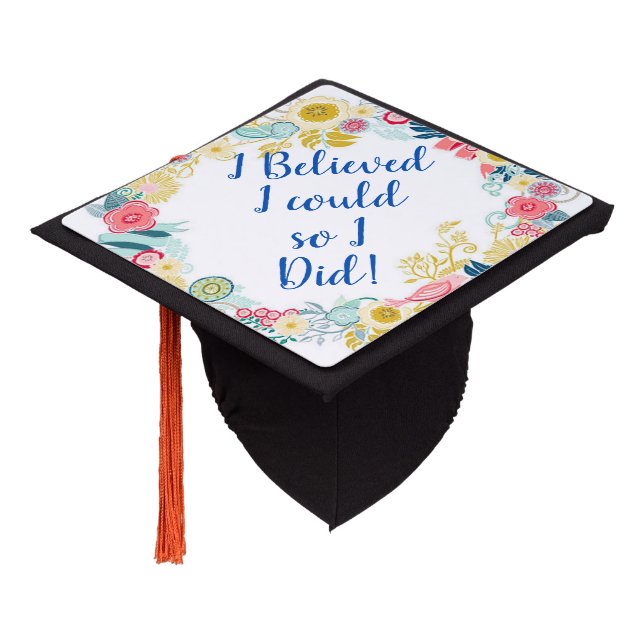 Toque De Diplômé Floral avec devis (Incliné)