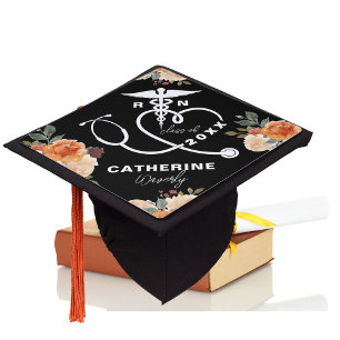 Toque De Diplômé Floral Personalized Nursing School RN
