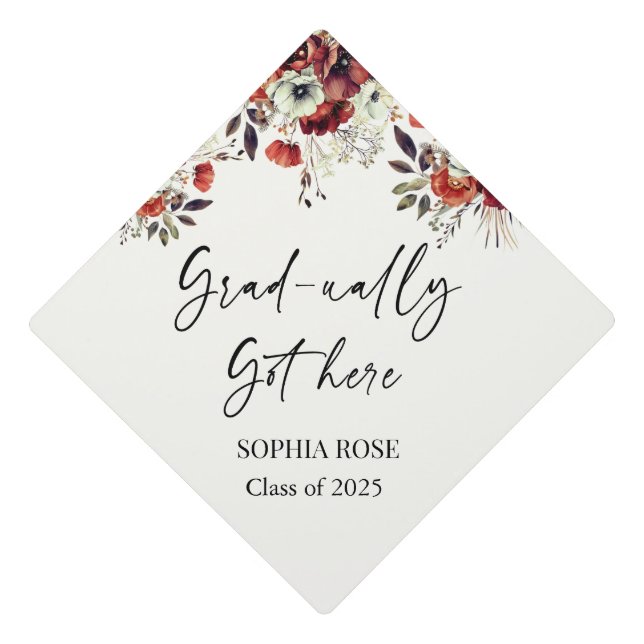 Toque De Diplômé Funny Floral College Masters Graduation Cap Topper (Devant)