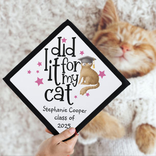 Toque De Diplômé Funny Grad 2024 Je L'Ai Fait Pour Mon Chat Blanc