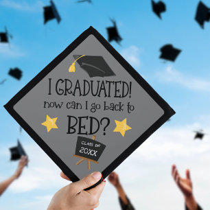 Toque De Diplômé Funny Grad Maintenant Puis-Je Retourner Au Lit Gre