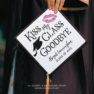 Toque De Diplômé Funny Graduation Kiss My Class Adieu Personnaliser