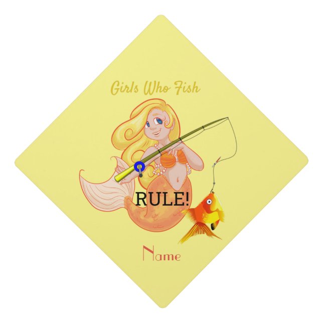Toque De Diplômé Funny Pêche Fille Sirène Thunder_Cove (Devant)