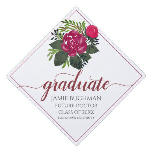 Toque De Diplômé Futur Docteur Floral tendance Script Grad