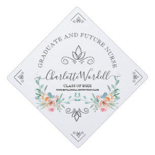 Toque De Diplômé Futur Infirmière Floral