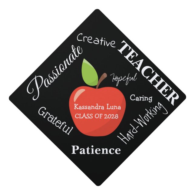 Toque De Diplômé Futurs mots de professeur avec Apple (Devant)