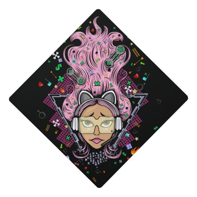 Toque De Diplômé Gamer fille (Devant)
