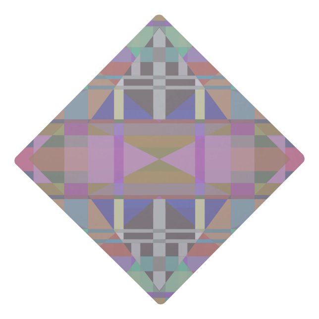 Toque De Diplômé Géométrique vert violet rose (Devant)