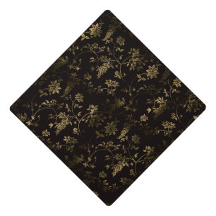 Toque De Diplômé Glam or feuille motif brun