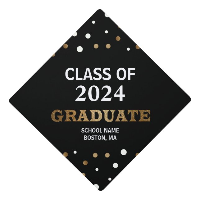 Toque De Diplômé Golden Milestone : Classe de Gradu personnalisé 20 (Devant)
