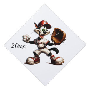 Toque De Diplômé Goofy Cat Baseball Pitcher Vient L'Année