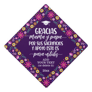 Toque De Diplômé Gracias Mama Y Papa espagnol coloré mexicain