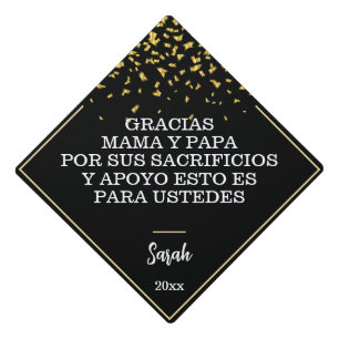 Toque De Diplômé Gracias Mama Y Papa espagnol Graduation Simple