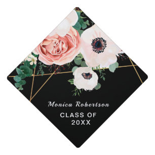 Toque De Diplômé Graduate Classe Fleurs florales roses Graduation