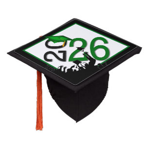 Toque De Diplômé Graduation 2025 Vert, Noir et Blanc