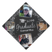 Graduation Argent Cadre 4 photo Tassel Topper