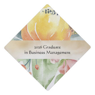 Toque De Diplômé Graduation Cap Topper Floral Business Management