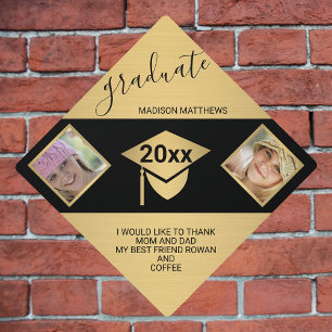 Toque De Diplômé Graduation Chic Gold Script Année 2 Photo