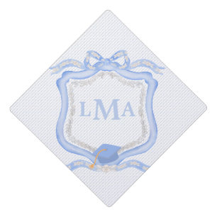 Toque De Diplômé Graduation du monogramme de Preppy Wedgewood