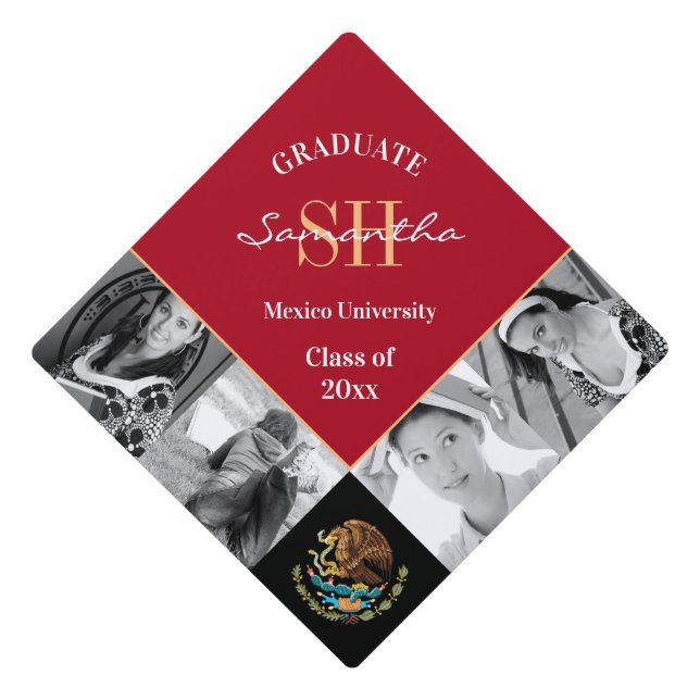 Toque De Diplômé Graduation multi photo & Mexique élégant / aigle (Devant)