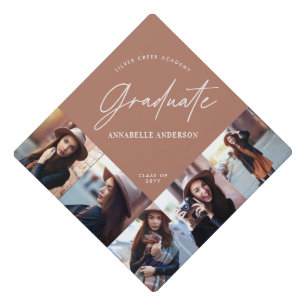 Toque De Diplômé Graduation multi photo moderne élégante terre cuit