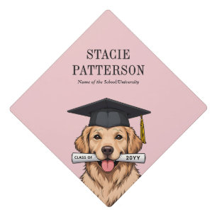 Toque De Diplômé Graduation personnalisée mignon Golden Retriever C