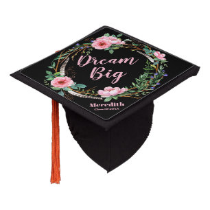 Toque De Diplômé Grand" floral "rêveur manuscrit à la mode