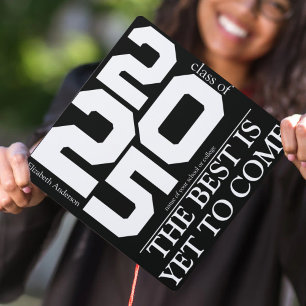 Toque De Diplômé Gras 2025 Elégant noir et blanc Graduation