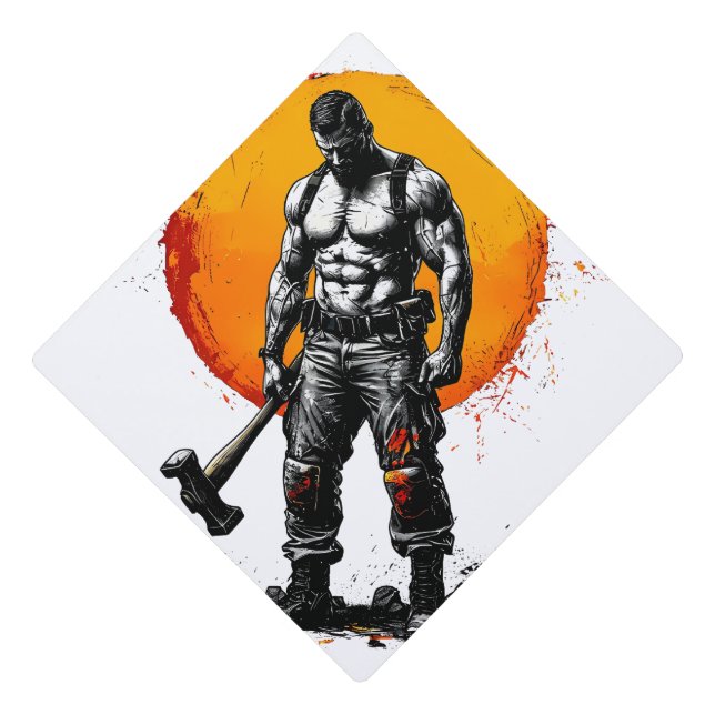 Toque De Diplômé guerrier barbare imaginaire médiéval Tassel Topper (Devant)