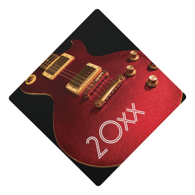 Toque De Diplômé Guitare électrique rouge cool Instrument de musiqu (Devant)