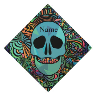 Toque De Diplômé Halloween Hippie Skull Thunder_cove